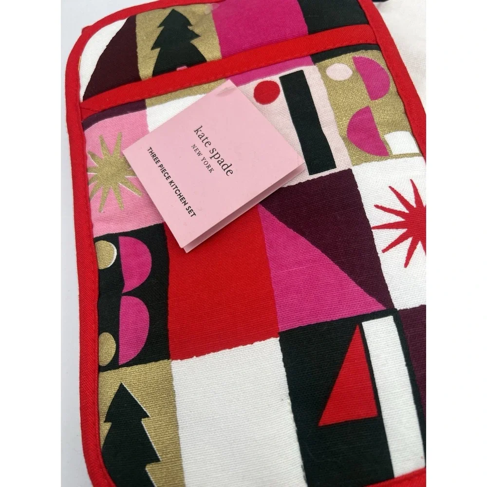 Lot Of 3 Kate Spade OH WHAT FUN 3 Piece Kitchen‎ Towel Set Holiday Christmas